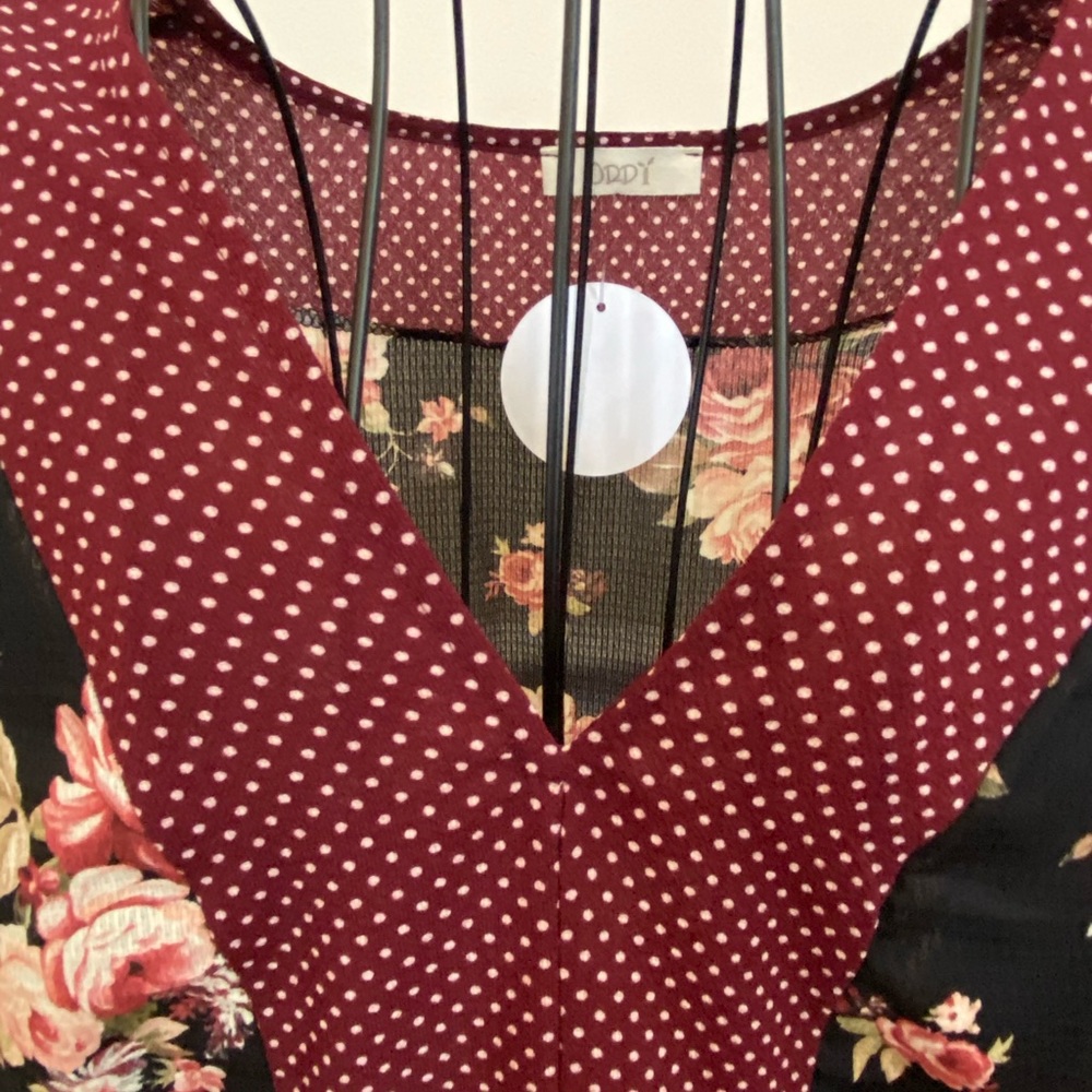 *CLEARANCE* ODDI Floral Tie Sleeve Lightweight Blouse - Picture 9 of 11